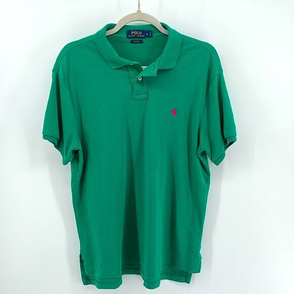 Polo Ralph Lauren Custom Fit 100% cotton short sleeve polo shirt sz L - Picture 1 of 6